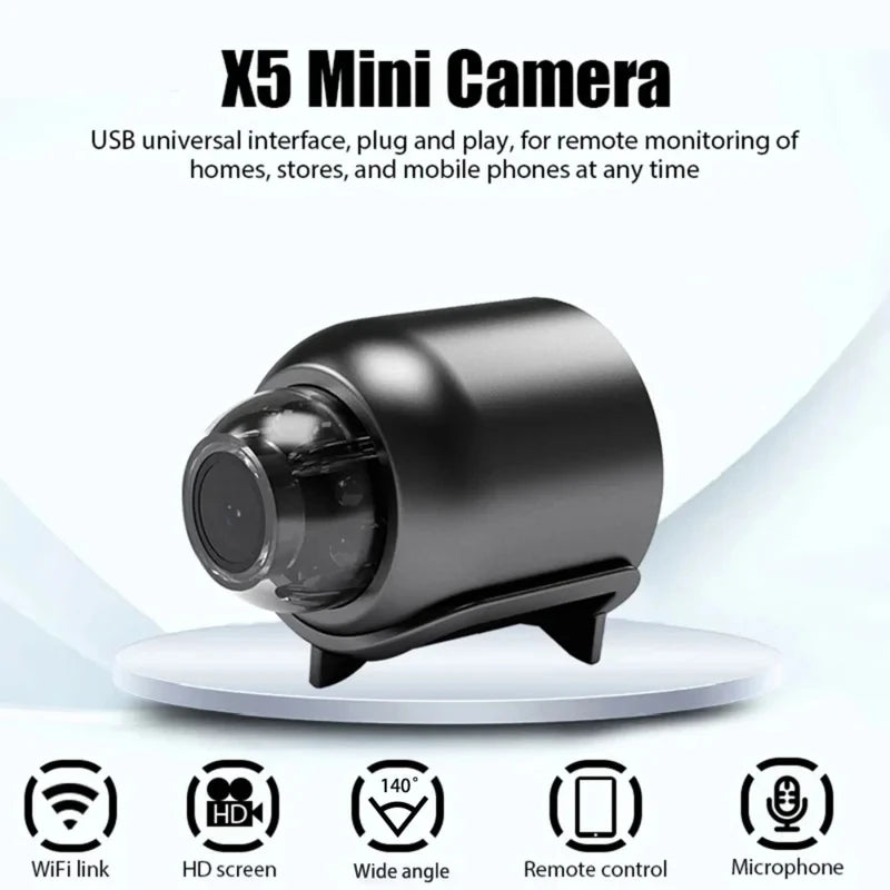 Cameră mini 1080P X5, viziune nocturnă clară, ușoară, portabilă