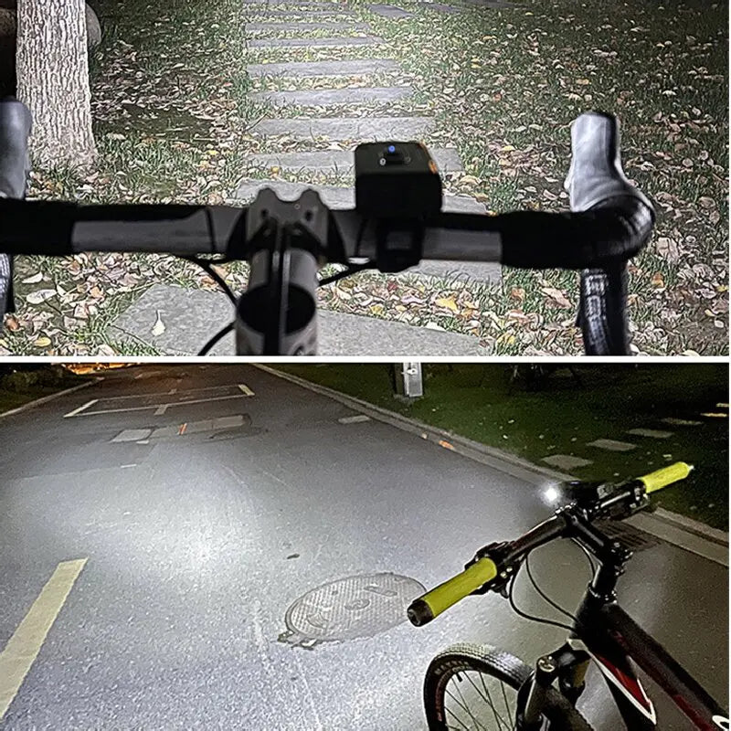 Lampă frontală pentru bicicletă LED, tip C, reîncărcabilă, pentru MTB, biciclete de șosea, ușor de instalat