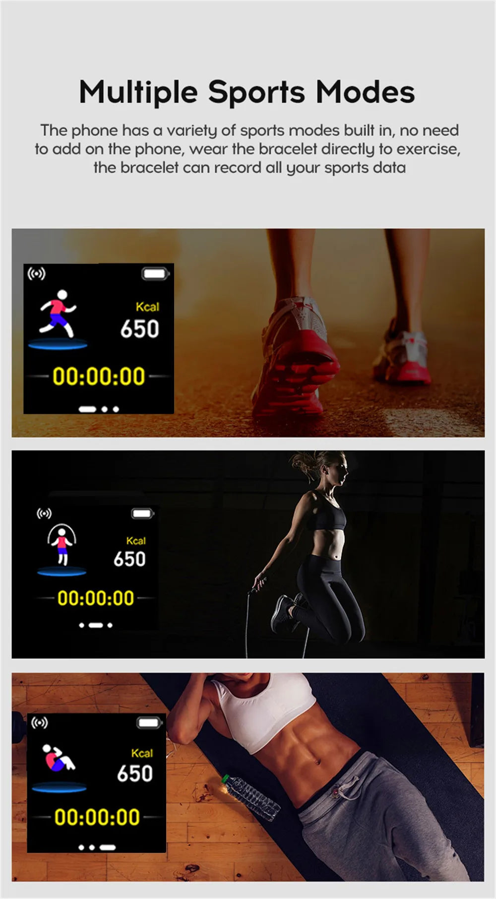 Ceas inteligent pentru bărbați și femei, ceas de mână tip fitness
