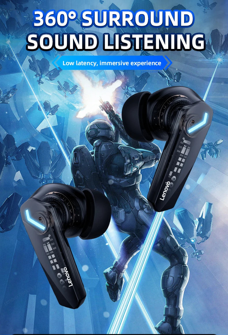 Căști Lenovo GM2 Pro Gaming, Bluetooth 5.3, sport, cu microfon, HD, cu reducere a zgomotului