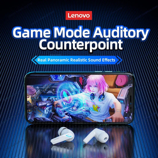Căști Lenovo GM2 Pro Gaming, Bluetooth 5.3, sport, cu microfon, HD, cu reducere a zgomotului