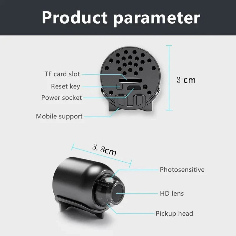 Cameră mini 1080P X5, viziune nocturnă clară, ușoară, portabilă