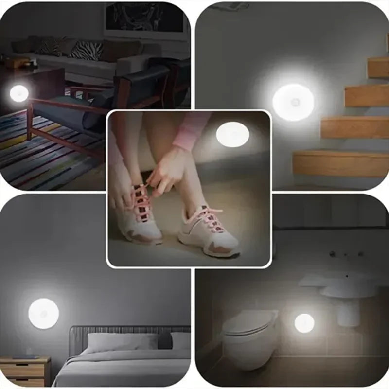 Lampă de noapte LED cu senzor de mișcare, reîncărcabilă prin USB