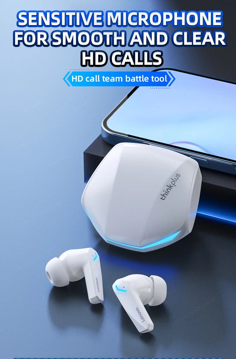 Căști Lenovo GM2 Pro Gaming, Bluetooth 5.3, sport, cu microfon, HD, cu reducere a zgomotului