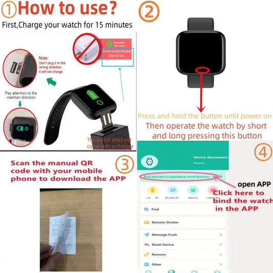 Ceas inteligent pentru bărbați și femei, ceas de mână tip fitness