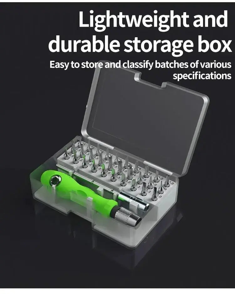 Mini set de șurubelnițe de precizie 32-în-1, biți Phillips magnetici, ideal pentru ochelari, ceas, telefon, PC