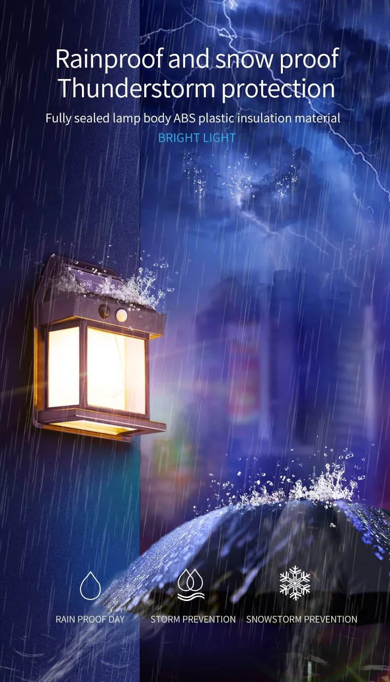 Lampa solara impermeabila, fixare pe perete / gard