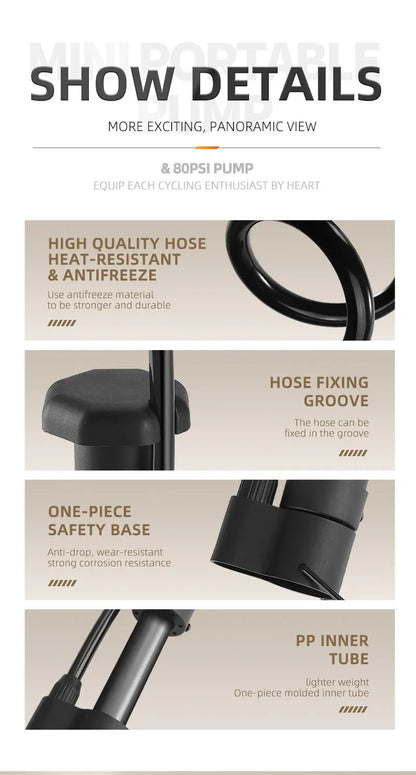 Pompă de bicicletă WEST BIKING MTB 80 PSI