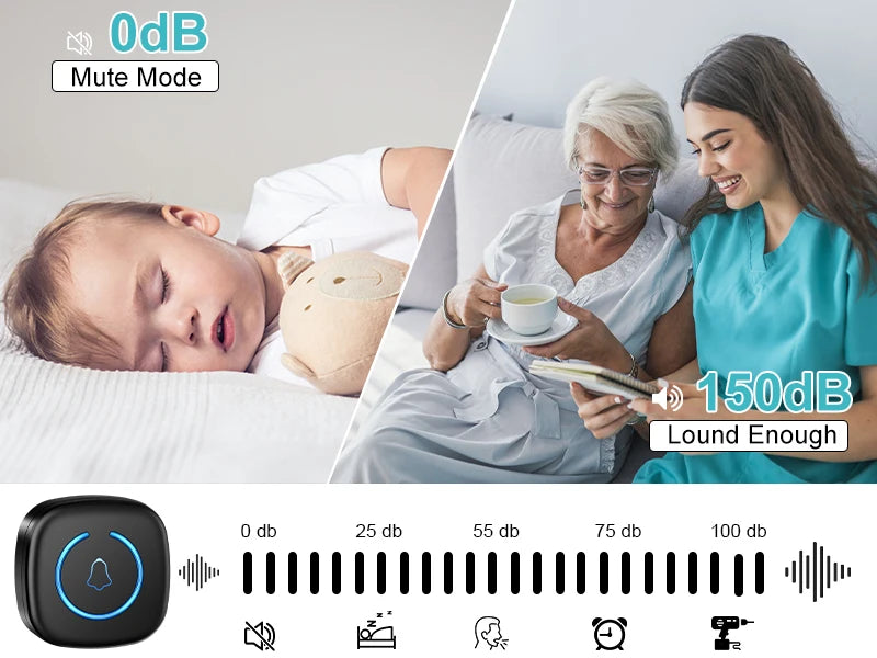 Sonerie wireless inteligentă cu telecomandă, 60 de melodii