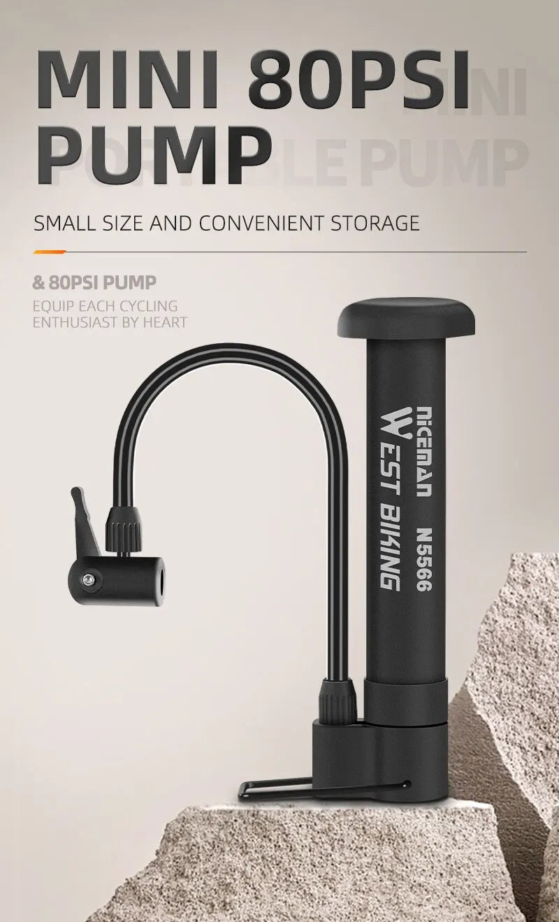 Pompă de bicicletă WEST BIKING MTB 80 PSI
