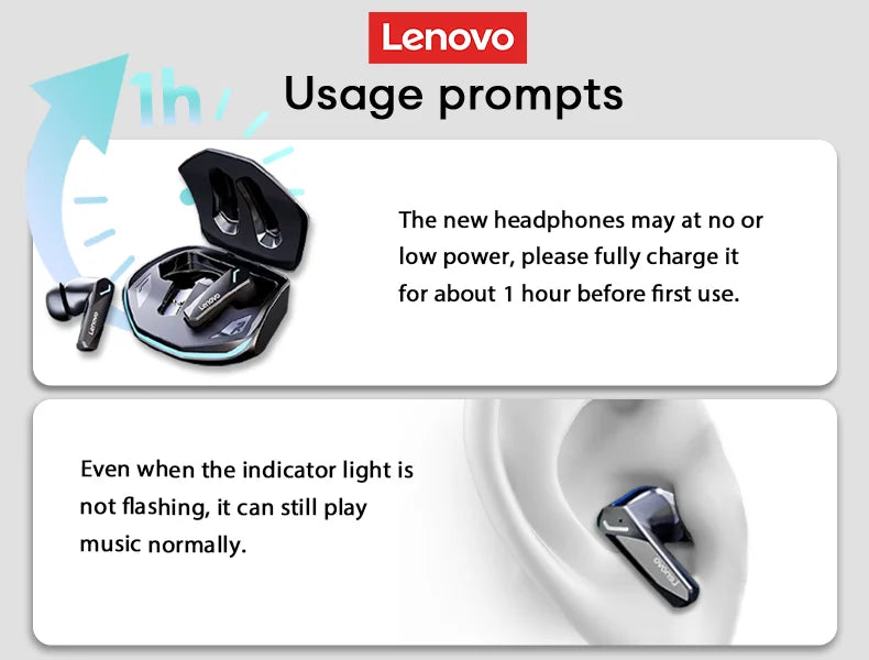 Căști Lenovo GM2 Pro Gaming, Bluetooth 5.3, sport, cu microfon, HD, cu reducere a zgomotului