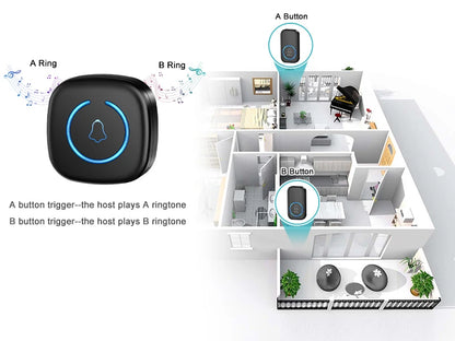 Sonerie wireless inteligentă cu telecomandă, 60 de melodii