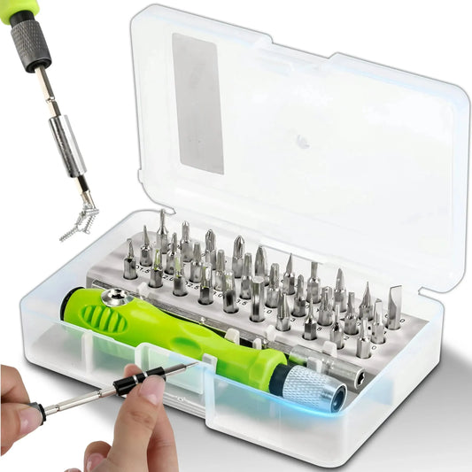 Mini set de șurubelnițe de precizie 32-în-1, biți Phillips magnetici, ideal pentru ochelari, ceas, telefon, PC